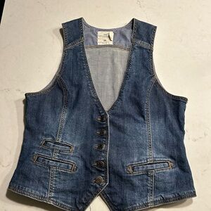 Denim Button-Up Vest